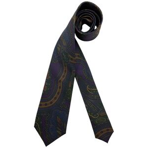 RALPH LAUREN PURPLE LABEL Purple/Green Paisley Silk LUXURY Tie HANDMADE ITALY